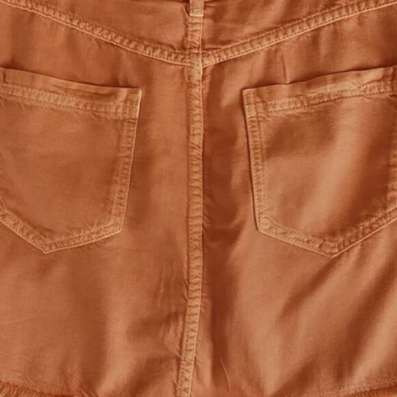 Anthropologie Orange Denim mini Skirt - Picture 4 of 4